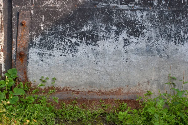 Abstract Grunge Background Lower Left Side Old Garage Door Scratches — Stock Photo, Image