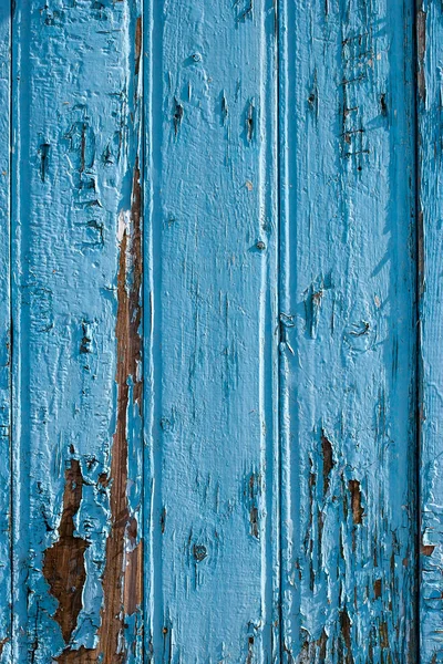 Fence Old Blue Boards Boards Wide Cracked Old Paint Arranged — 스톡 사진