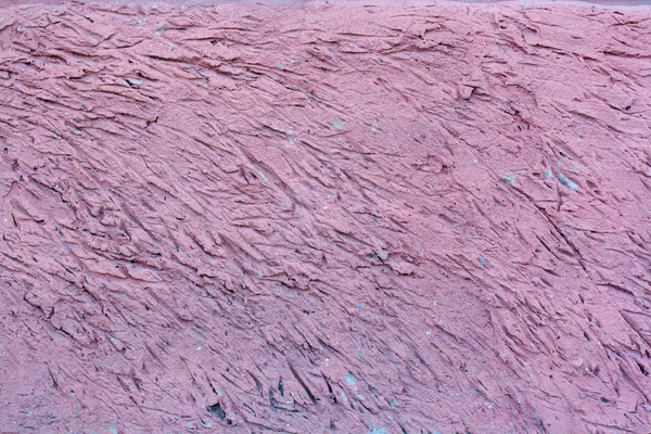 Ροζ Βαμμένο Κονίαμα Υφή Ένα Παλιό Πέτρινο Τοίχο Λωρίδες Και — Φωτογραφία Αρχείου