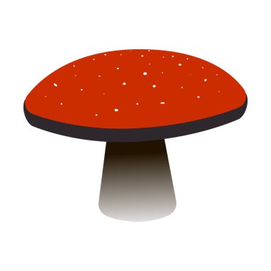 Benekli kırmızı şapkalı Amanita mantarı. Yenilemez tehlikeli zehirli mantar. Vektör EPS10.