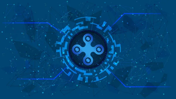 Nxm Token Symbol Projektu Defi Digitálním Kruhu Motivem Kryptoměny Modrém — Stockový vektor