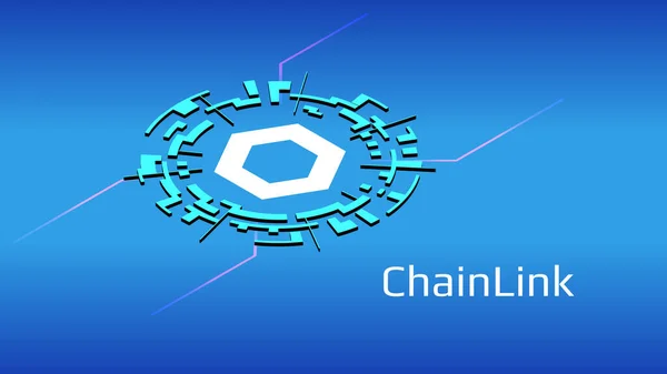 Chainlink Link Isometrische Symbool Van Het Defi Project Digitale Cirkel — Stockvector