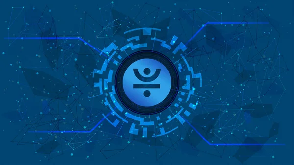 Символ Проекта Defi Цифровом Круге Символом Криптовалюты Синем Фоне Значок — стоковый вектор
