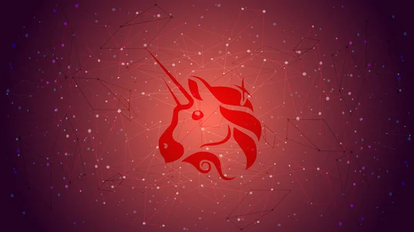 UniSwap UNI DeFi projesi kripto para birimi temasının mavi çokgen arkaplan üzerindeki sembol sembolü. Kripto para birimi logosu simgesi. Merkezi olmayan finans programları. Vektör EPS10.
