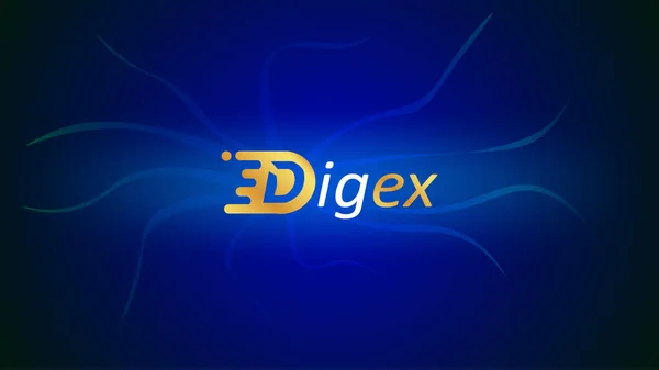 Digex Cryptocurrency Börsnamn Med Logotyp Blå Bakgrund Crypto Börs För — Stock vektor