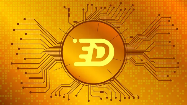 Signatura Digex Criptomoneda Del Proyecto Defi Círculo Con Pistas Pcb — Vector de stock