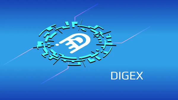 Digex Símbolo Token Isométrico Projeto Defi Círculo Digital Sobre Fundo — Vetor de Stock