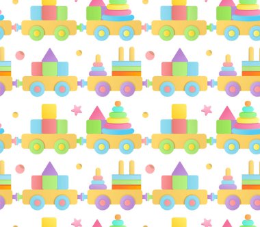 Pastel renklerde eko doğal ahşap çıngıraklar ve emziklerin vektör illüstrasyonlarının toplanması