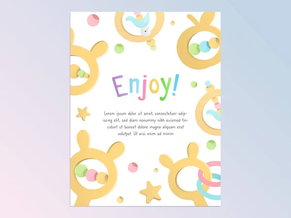 Vektorvorlage Für Einladungen Oder Geburtstagskarten Für Babyduschpartys Mit Einfachen Bunten — Stockvektor