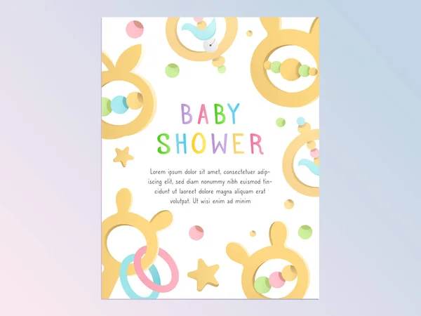 Modèle Vectoriel Pour Invitation Carte Anniversaire Pour Fête Baby Shower — Image vectorielle