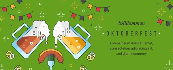 Plantilla de banner web para la celebración del Oktoberfest — Archivo Imágenes Vectoriales