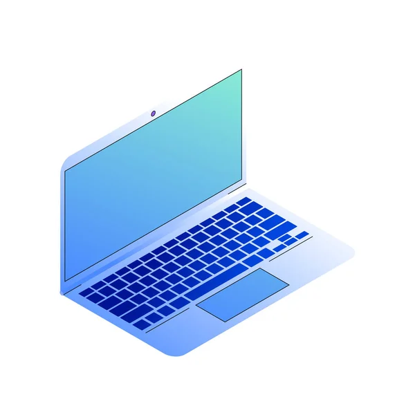 Einfaches grafisches Konzept des modernen Notebook-Modells. isometrische Trendvektorillustrationen von offenen Laptops. — Stockvektor