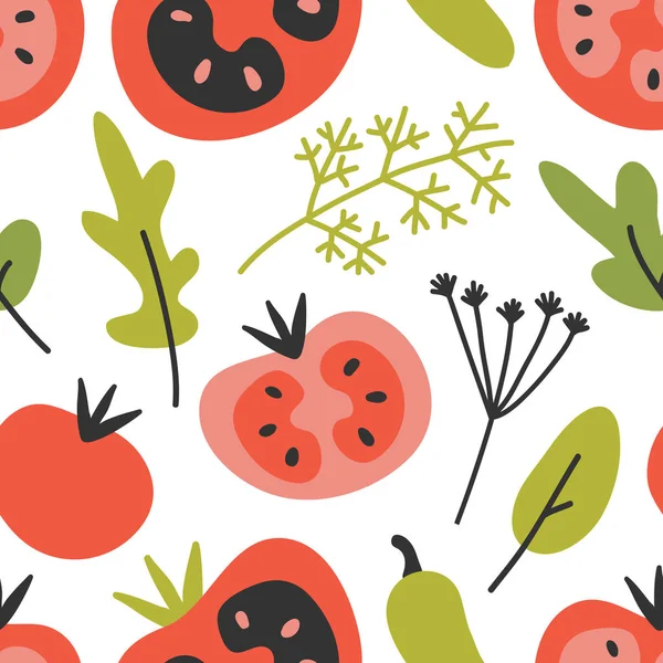 Векторная иллюстрация томатного кулинарного ингредиента в современном стиле . — стоковый вектор
