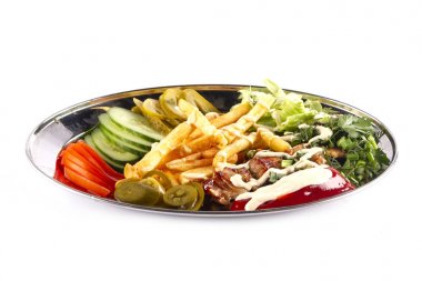 Izgara kullanarak fast food menüsü