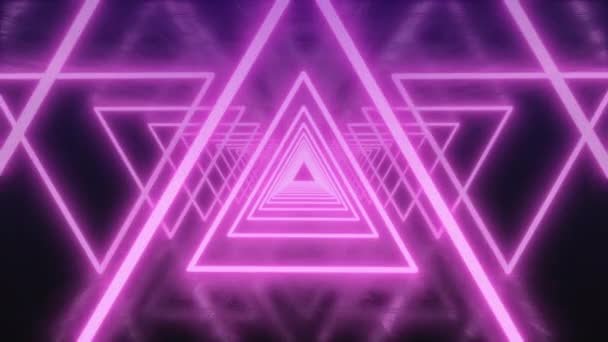 Abstrakt Sömlös Bakgrund Loopas Animation Neon Trianglar — Stockvideo