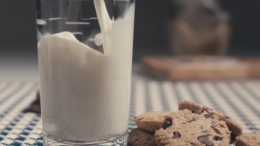 Cam süt dökme. Yavaş hareket