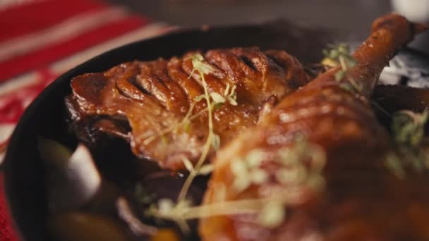 伝統的なバルカン料理クローズアップショット — ストック動画