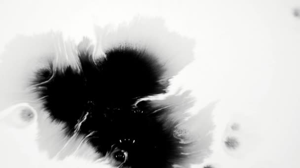 注入水中的黑色墨水喷射 — 图库视频影像