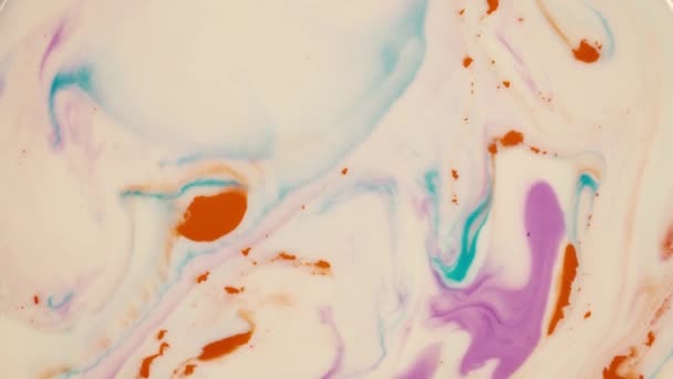 Макроснимок Смешивания Нескольких Акриловых Цветов — стоковое видео