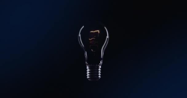 Tungsten Light Bulb Lamp Black Background Plexus Effect — Stock Video