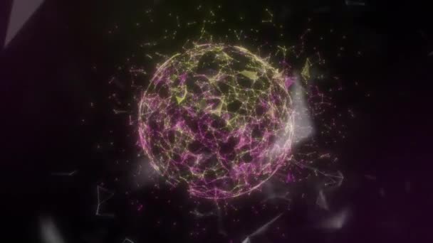 Simulation Ondes Choc Particules Plexus Cgi Logo Espace Copie Bouclée — Video