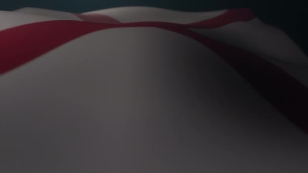 Bandeira Alabama Acenando Ambiente Atmosférico Escuro Câmera Lenta Laço Infinito — Vídeo de Stock