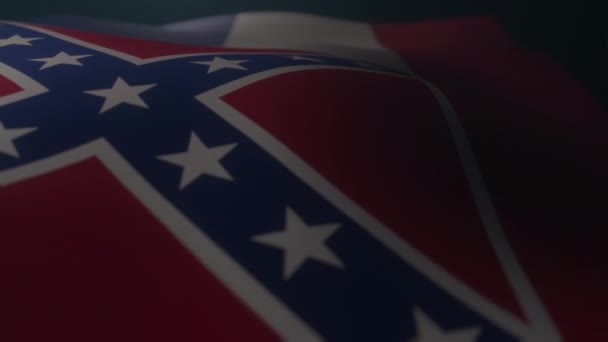 Mississippi Drapeau Agitant Dans Environnement Atmosphérique Sombre Ralenti Boucle Infinie — Video