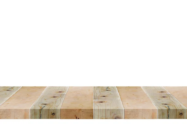 Деревянный Стол Изолированный Белом Фоне Полки — стоковое фото