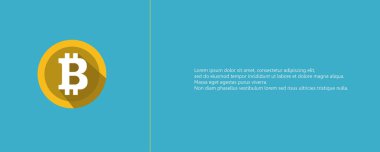 Bitcoin kripto para sikke sembolü. Blockchain teknolojisi. Siyah devre kartı arka planda altın Bitcoin. Vektör çizimi.