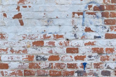 tuğla kırmızı duvar. Eski bir tuğla evin arka planı.