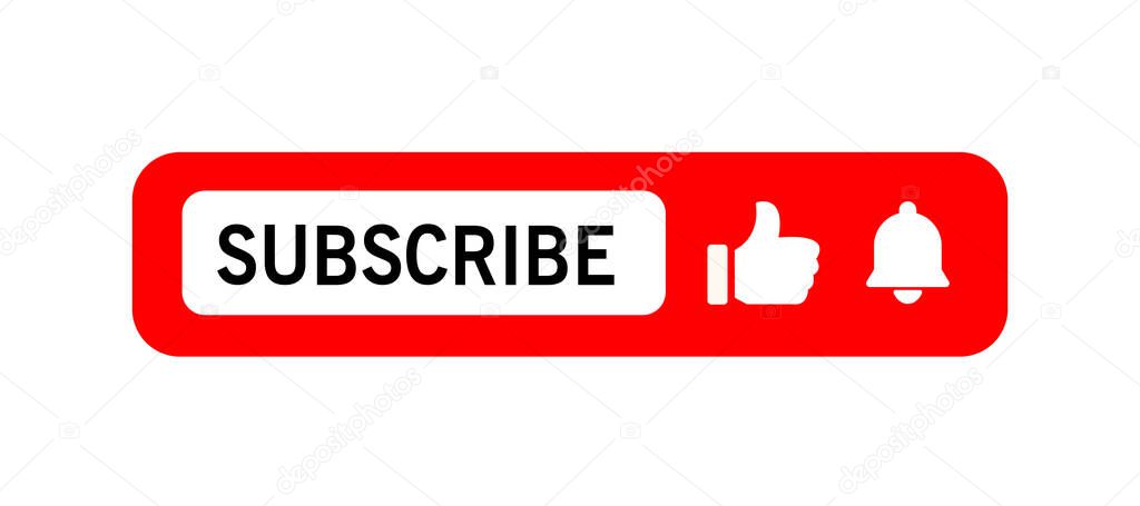 Subscribe icon shape sign. Button subscribe to channel, blog. Social media logo symbol. Vector illustration image. Isolated on white background.