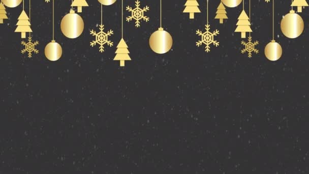 Karácsony és Boldog Új Évet üdvözlő kártya animáció. Üres textúrájú banner reális hóeséssel. Backdrop sablon megjelenítéséhez termék vagy design. — Stock videók
