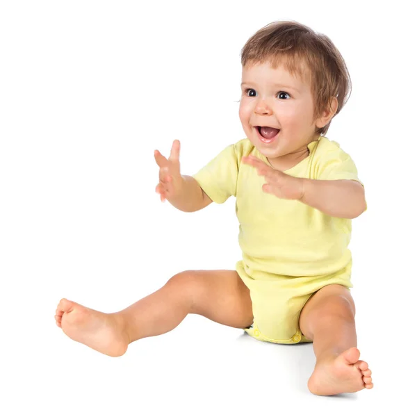 Bebé Niño Aplaudiendo Manos — Foto de Stock