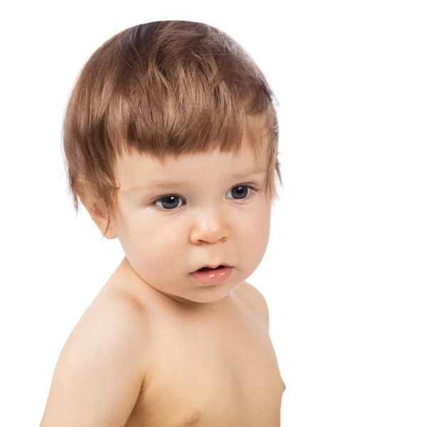 Baby Portrait Isolated White — Stock Photo, Image