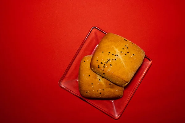 Pão Feito Com Uma Mistura Farinha Seu Sabor Assado Forno — Fotografia de Stock