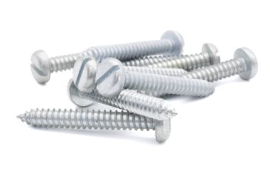 Beyaz arka planda tahta vida veya panel