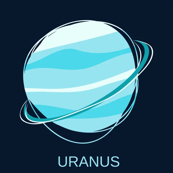 Uránusz Bolygó Hetedik Bolygó Napból Naprendszerben Vektor Illusztráció Sötétkék Háttér — Stock Vector