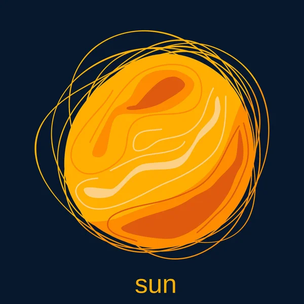 Die Sonne Ein Stern Sonnensystem Ein Gelber Zwerg Weltraumobjekt Vektor — Stockvektor