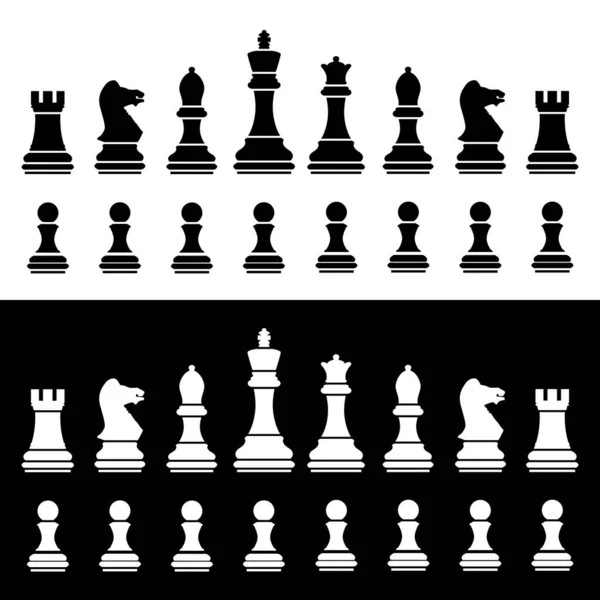 Uppsättning Schackpjäser Chess Ett Uråldrigt Intellektuellt Spel Vektorillustration Isolerad För — Stock vektor