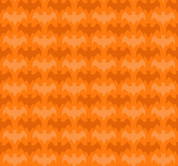 Nahtlose Halloween Hintergrund Mit Fledermäusen Fledermaussilhouetten Auf Orangefarbenem Hintergrund Einem — Stockvektor