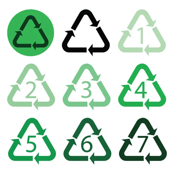 Icons Recyclable Plastic Recycling Codes Marking Signs Indicating Material Which — Stock Vector