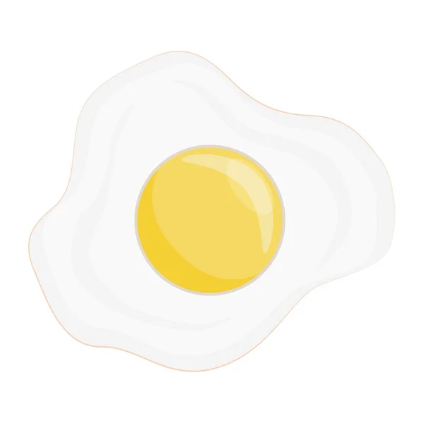 鸡蛋做的一道简单美味的菜 在白色背景上孤立的矢量图形 用于设计和网络 — 图库矢量图片