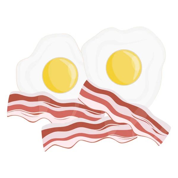 Œufs Bacon Plat Délicieux Simple Oeuf Poulet Bacon Nourriture Frite — Image vectorielle