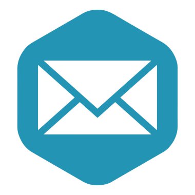 E- posta simgesi. Kapalı bir zarfın işareti. E-posta. Tasarım ve web için beyaz arkaplanda izole edilmiş vektör illüstrasyonu