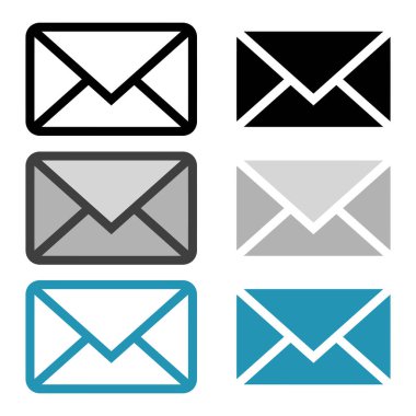 E- posta simgeleri. Kapalı bir zarfın izleri. E-posta. Tasarım ve İnternet için beyaz bir arkaplanda izole edilmiş vektör illüstrasyonu