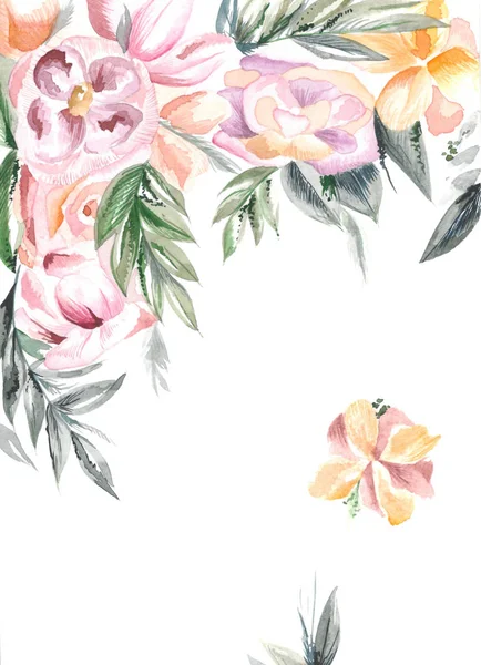 Orange und rosa Blüten — Stockfoto