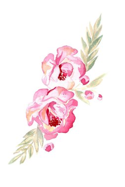 Suluboya pembe çiçekler 