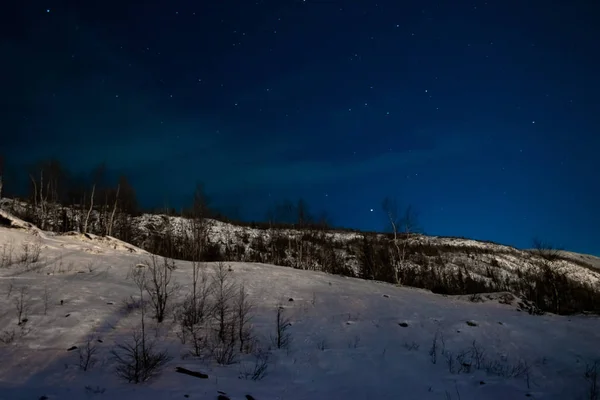 Polar night in the far north of the Kola Peninsula