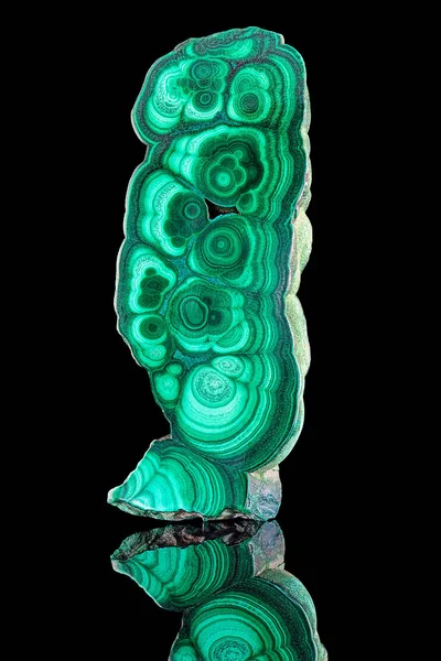 Incredibile Lastra Naturale Lucidata Pietra Preziosa Minerale Malachite Verde Esemplare — Foto Stock