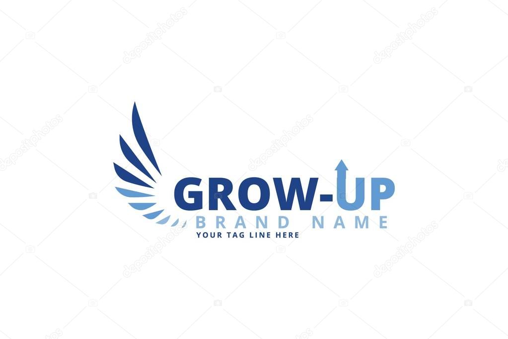 Grow up stock logo vector. Isolated on white background.